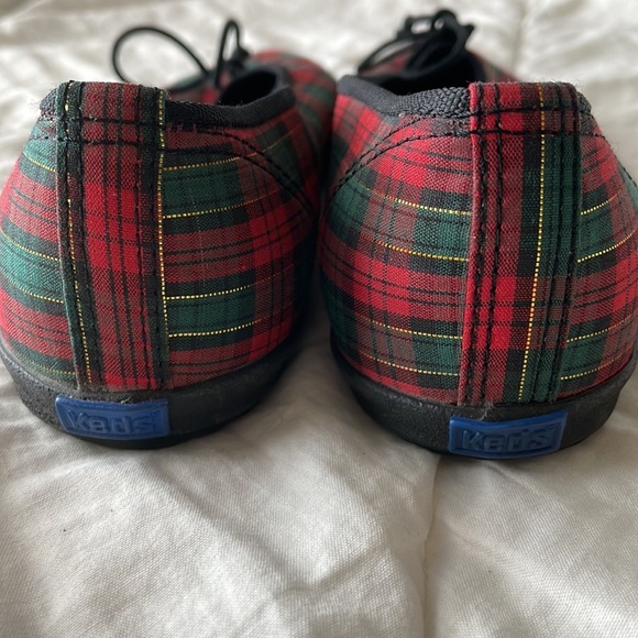 Pair of Plaid Red, Green, and Gold Plaid Keds Flats - Picture 7 of 8